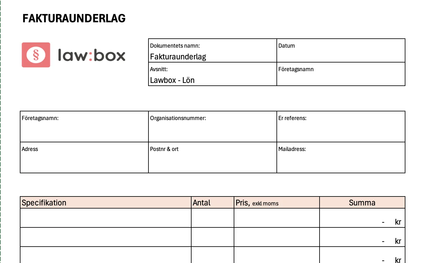 fakturaunderlag