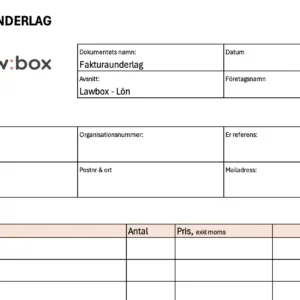 fakturaunderlag