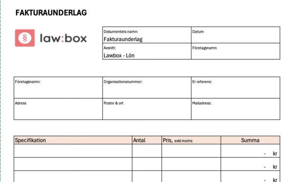 fakturaunderlag