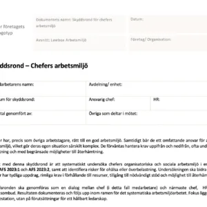 skyddsrond för chefers arbetsmiljö