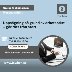 Webbinar Datum 20260428 Uppsägning på grund av arbetsbrist – gör rätt från start
