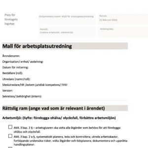 mall för arbetsplatsutredning