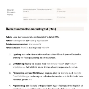 Överenskommelse om facklig tid