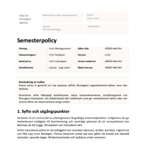Semesterpolicy