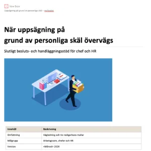mallpaket för uppsägning på grund av personliga skäl